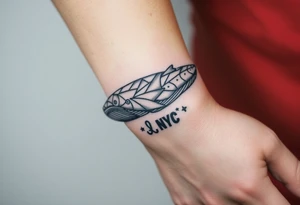 Blue whale flying above nyc tattoo idea