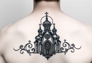 Icône Vierge de kazan sur église russe orthodoxe tattoo idea