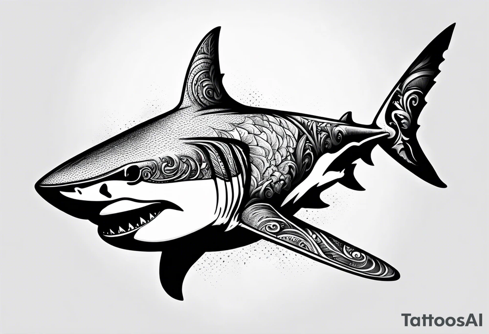 shark head tattoo idea
