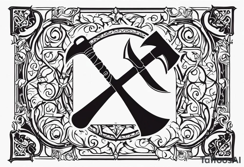 The symbol of Matthias a open Bible and a battle Axe tattoo idea
