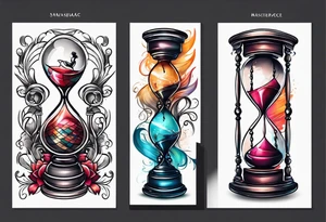 hourglass with little girl dancing tattoo idea