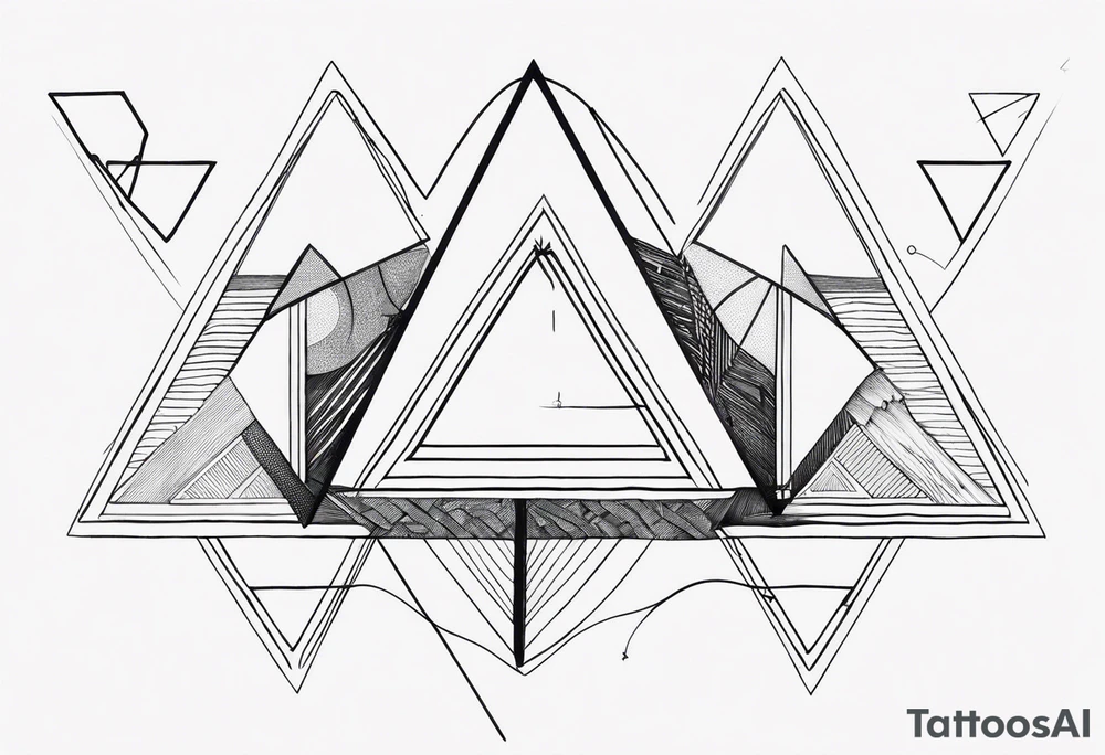 arara with small details, triangle and square forms tattoo idea