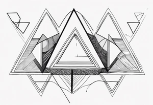 arara with small details, triangle and square forms tattoo idea