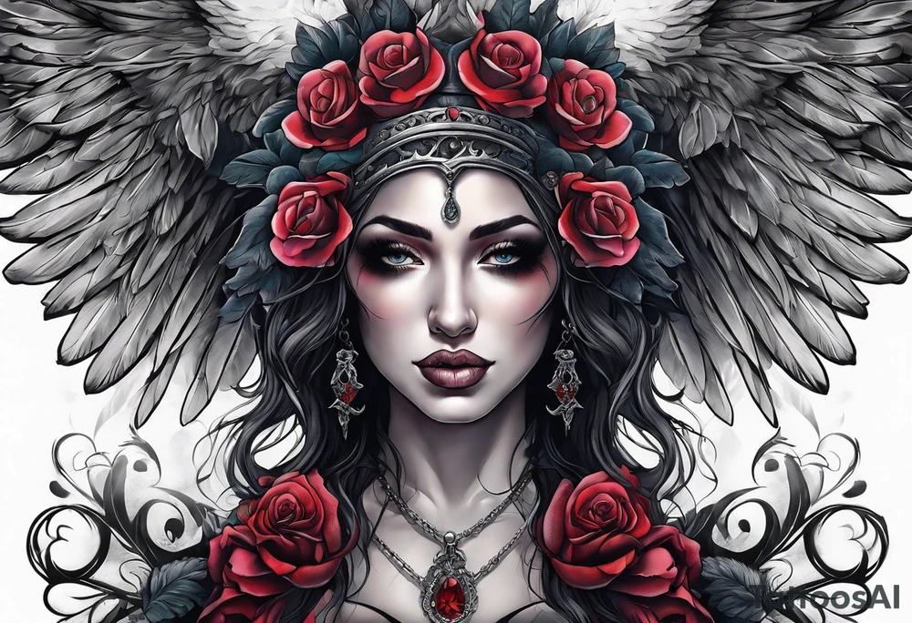 portrait of the death angel tattoo idea