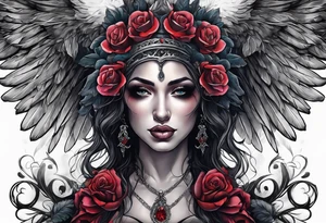 portrait of the death angel tattoo idea