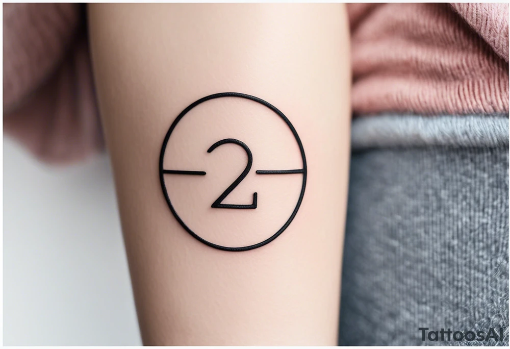 Minimalist tattoo design with ultra-thin lines, focused on the number 22, symbolizing love and the deep connection with my partner, who is the love of my life. The design should convey elegance and simplicity, with a symbolic touch suggesting unity, such as two parallel lines or elements representing balance and eternal love. I prefer a clean, modern style in black ink, suitable for a discreet location like the forearm or wrist tattoo idea