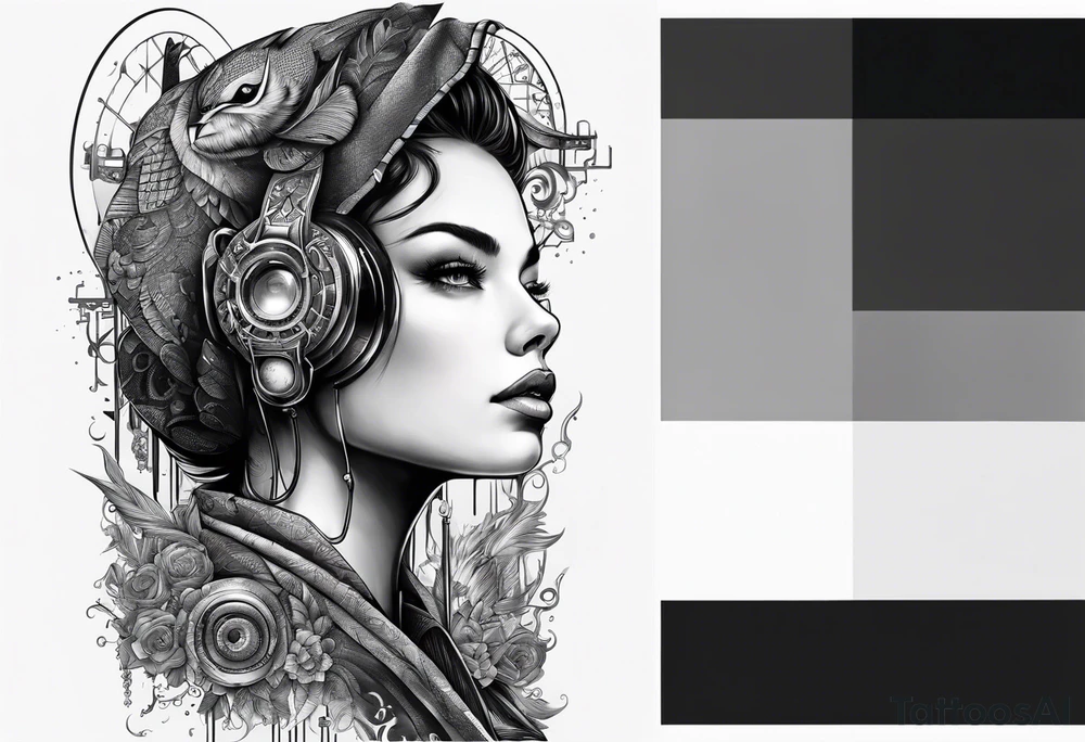 incorporate ideas from neuromancer into a sybmolic tattoo tattoo idea
