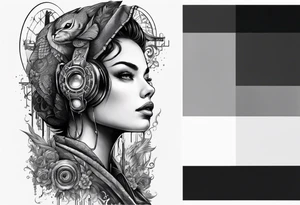 incorporate ideas from neuromancer into a sybmolic tattoo tattoo idea