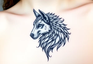 A sheep wolf mystical creature tattoo idea