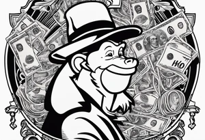 Curious George hustler money tattoo idea