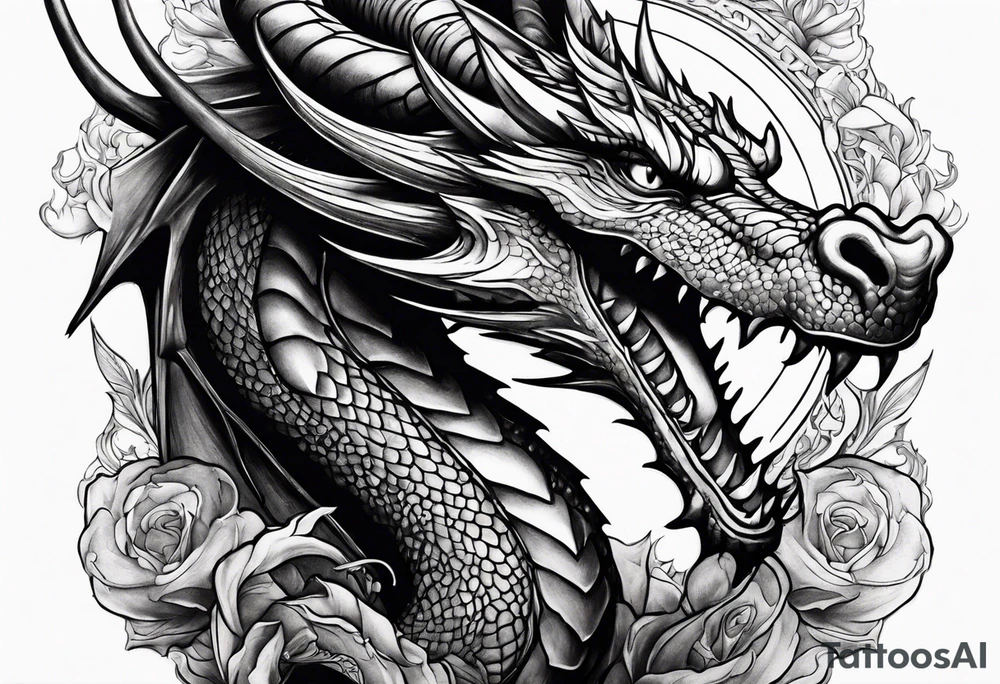 Dragon in gym tattoo idea