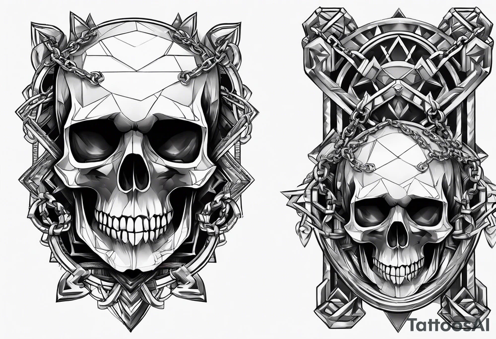 skull withchains tattoo idea