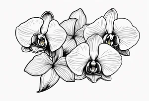 vertical minimal design with 
orchids tattoo idea