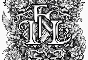 FF letters with tattoo idea