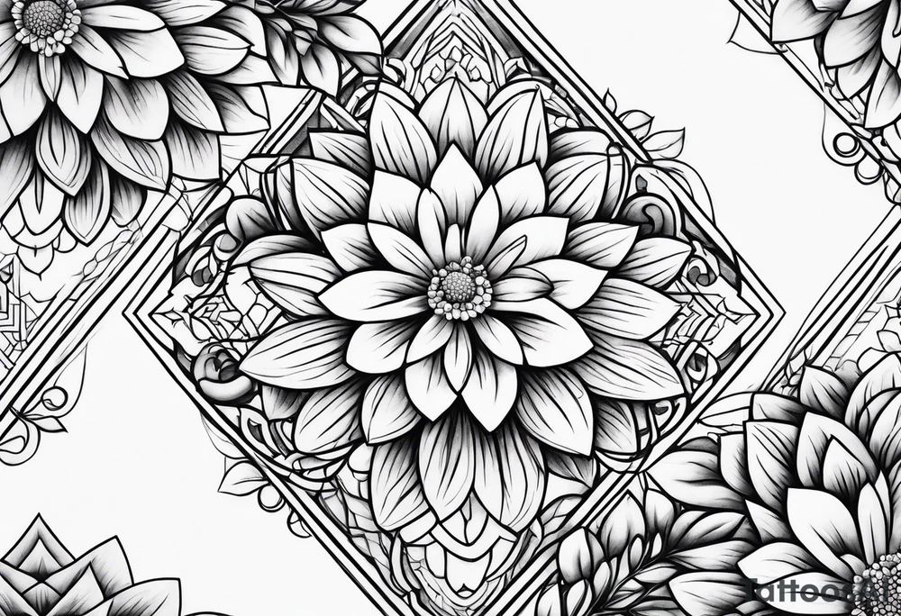 ornaments of flowers tattoo idea
