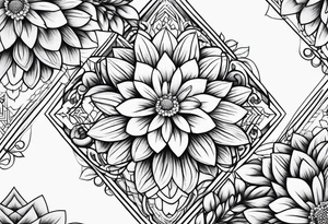 ornaments of flowers tattoo idea