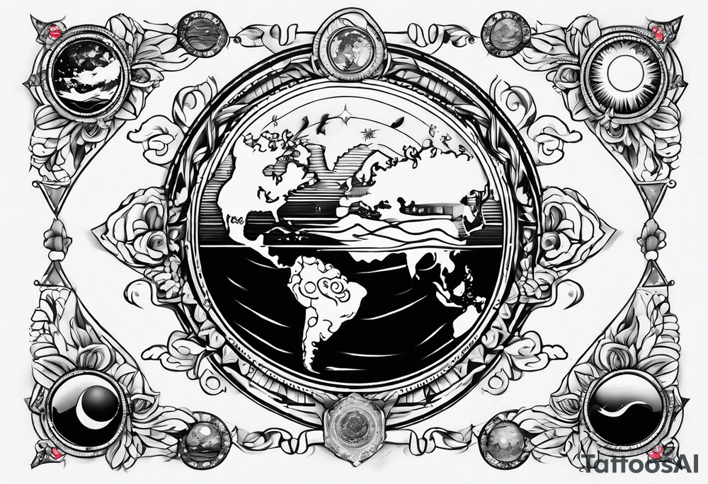 Flat earth simple flash tattoo tattoo idea