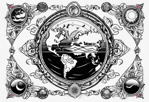Flat earth simple flash tattoo tattoo idea