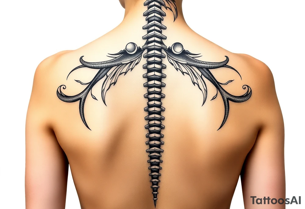 Spinal futuristic, full length tattoo idea