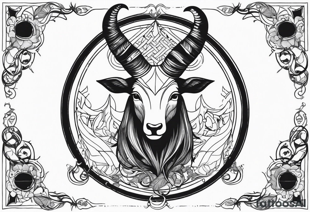 Capricornus two horns female and contains the letter S tattoo idea