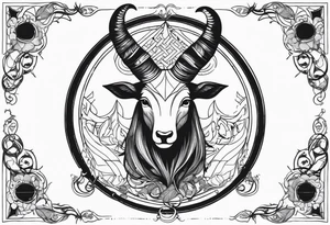 Capricornus two horns female and contains the letter S tattoo idea