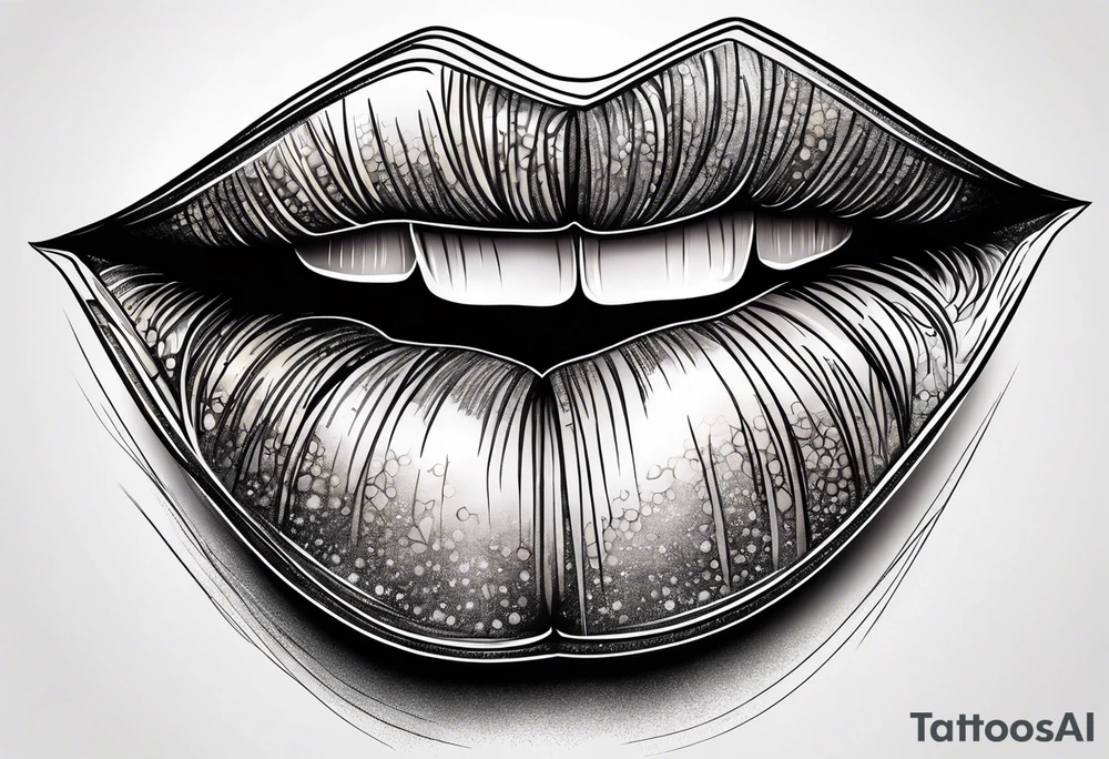 Sexy female lips tattoo idea