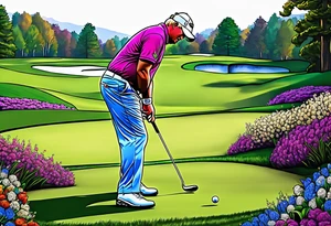 Golfer John Daly wearing the Infinity Gauntlet on one hand and holding a putter on the other hand on the 18th hole of the Masters. tattoo idea