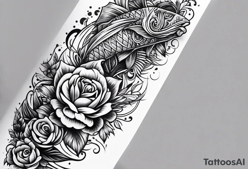 rock a billy Arm sleeve mit verschiedenen Motiven tattoo idea