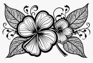 a single three leaf clover with vine tattoo idea