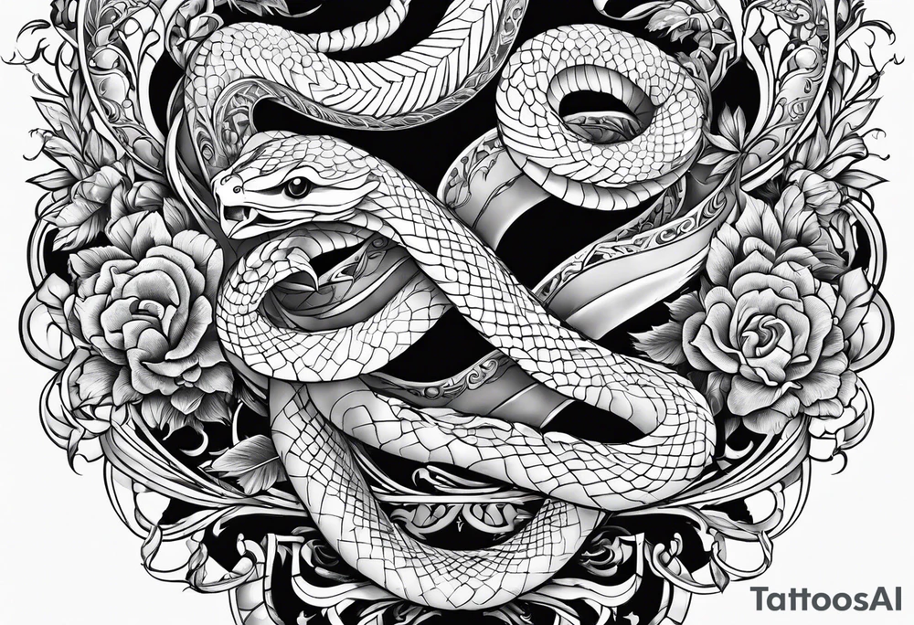 Snakes and doves tattoo idea