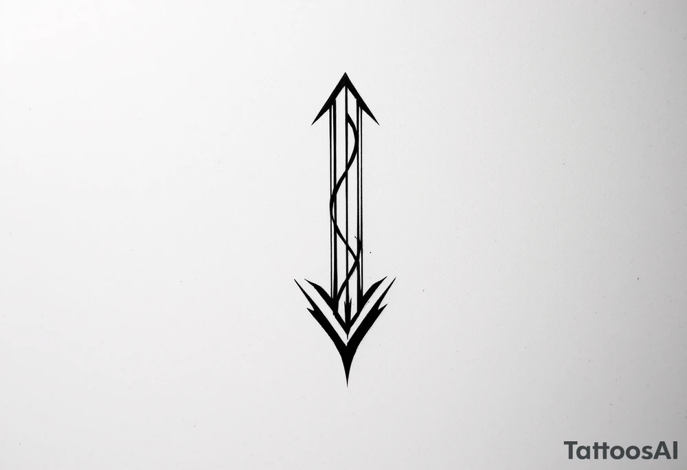 one  arrow  that look down tattoo idea