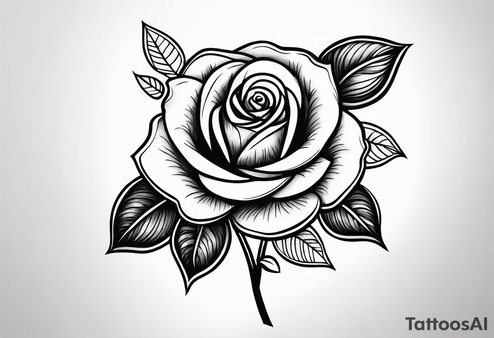 long stem rose tattoo idea