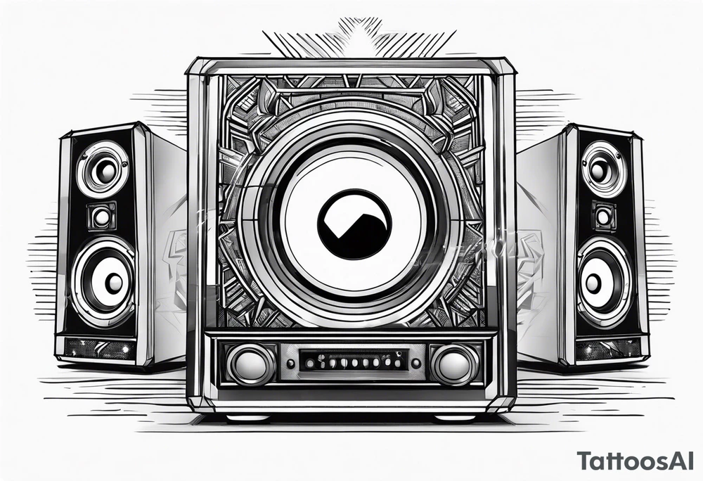 Music mixstation speaker tattoo idea