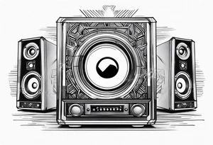 Music mixstation speaker tattoo idea