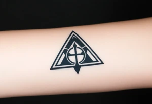 deathly hallows symbol from harry potter with a little illuminati tattoo idea