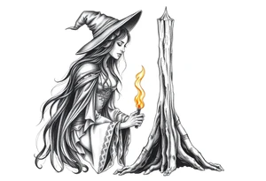 Witch burning at the stake tattoo idea