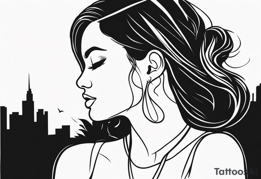 woman breaking my heart smiling tattoo idea