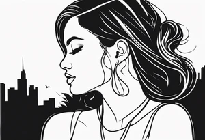 woman breaking my heart smiling tattoo idea