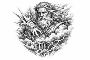 zeus,flashes,clouds. tattoo idea