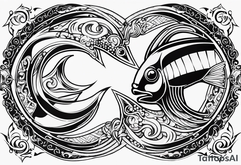 Pisces sign combines with the Aires sign. tattoo idea