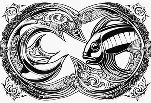 Pisces sign combines with the Aires sign. tattoo idea