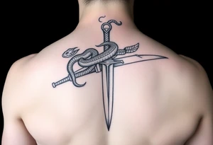 snake crawls on a sword. tattoo idea