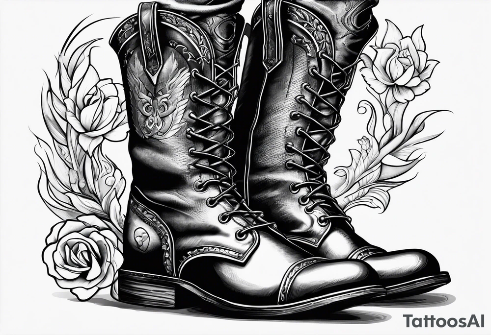 Guy with big boots tattoo idea