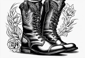 Guy with big boots tattoo idea