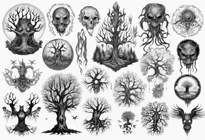lovecraft them
with tree tattoo idea
