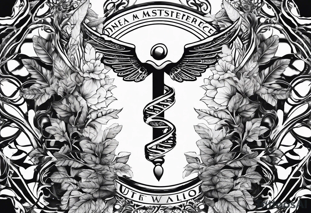 DNA helix made from root.
add leaf
angel wing tattoo idea