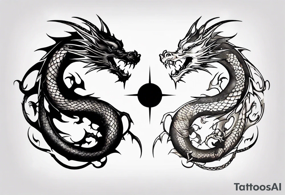 Two Dragons, Yin Yang tattoo idea