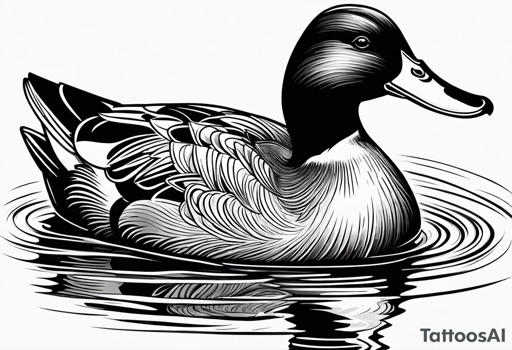 Hunting decoy Duck with a conducting stick tattoo idea