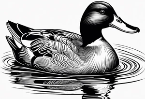 Hunting decoy Duck with a conducting stick tattoo idea