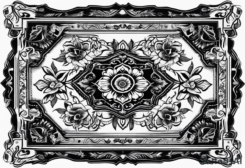 Western rug with flowers tattoo idea